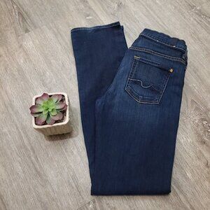 7 For All Mankind High Waist Straight Leg Jeans Dark Wash Sz 30